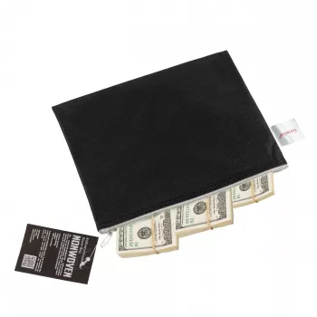 FolderSys torbica s patentnim zatvaračem A5, crna, neprozirni netkani PP 190 x 255 mm