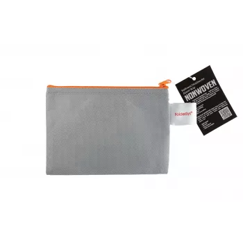 FolderSys torbica s patentnim zatvaračem A6, siva, neprozirni netkani PP 125 x 180 mm