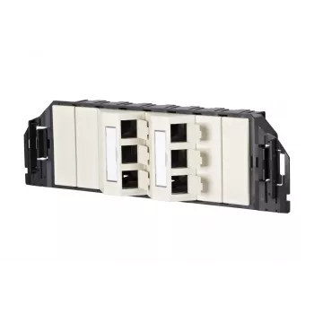 MetzConnect E-DAT subway 6x8(8) GB3 prazna podatkovna priključna jedinica - Cat6 - 6x RJ45 - biserno bijela - bez modula (1309360601-E)