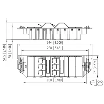 MetzConnect E-DAT subway 6x8(8) GB3 prazna podatkovna priključna jedinica - Cat6 - 6x RJ45 - biserno bijela - bez modula (1309360601-E)
