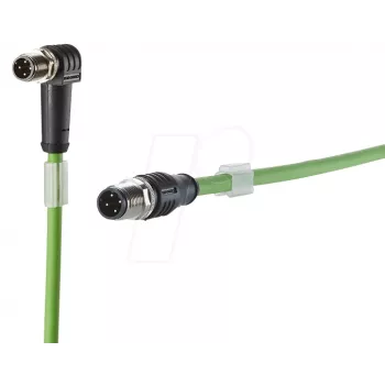 METZ CONNECT 142M1D19020 Cat5e M12 patch kabel, 2 m, zeleni, D-kodirani, oklopljeni, PUR
