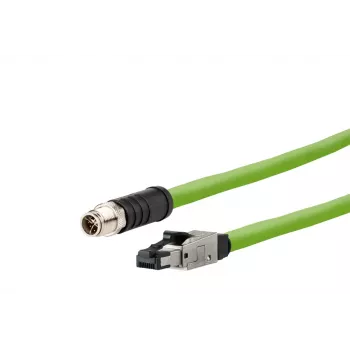 METZ CONNECT industrijski Ethernet kabel M12 X-kodirani CAT 6a SF/UTP 10 m, zeleni, PUR plašt, kompatibilan s vučenim lancima (142M6X18100)