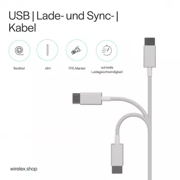 SHIVERPEAKS Flexline USB-C na USB-C kabel za punjenje i sinkronizaciju, USB 2.0, ABS, bijeli, 0,5 m (FL31-12050)