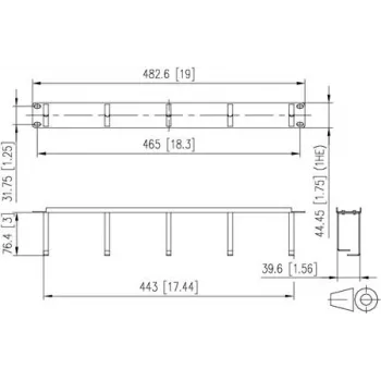 METZ CONNECT 19 inch 1U 75 mm patch panel RAL 9005 crni 130894-03-29-E