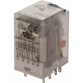 METZ BTR NETCOM industrijski relej 4PDT 24VDC 7A utični 110017-25.14.07