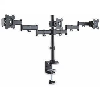 PureLink PureMounts PM-OFFICE-03 Triple Monitor Desk Mount - Black, 3 Articulated Arms, 3 VESA Adapters, Clamp & Grommet