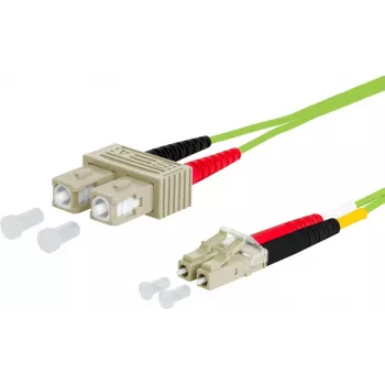 METZ CONNECT OpDAT patch kabel SC dupleks / LC dupleks OM5, 3,0 m, limetkasto zeleni
