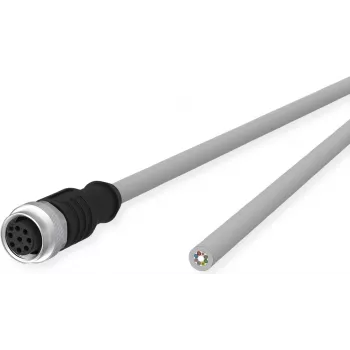 METZ CONNECT industrijski Ethernet kabel - M12 utikač na otvoreni kraj - 1m - neoklopljeni - A-coded - sivi (142MKA20010)
