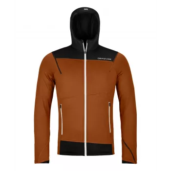 Majica s kapuljačom Ortovox Fleece Light, Bristle Brown