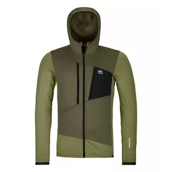 Majica s kapuljačom Ortovox Fleece Grid, Wild Herbs, M