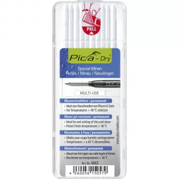 PICA-MARKER Pica DRY 4043 zamjenske mine za olovku za duboke rupe, 2,8 mm, bijele