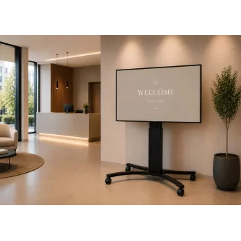 celexon Expert Adjust-4286MB mobilna kolica za zaslone od 42 inch do 86 inch, eloksirani aluminij, crna (RAL 9005)