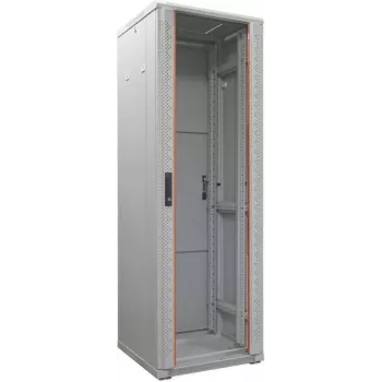 IT-BUDGET 19 inch mrežni ormar SRK - 38U - 600x600 mm - staklena vrata - predmontiran - svijetlosiva (RAL 7035)