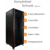 IT-BUDGET 19 inch mrežni ormar SRK - kompletan set - 42U - širina 800 mm, dubina 800 mm - staklena/čelična vrata - 4 aktivna ventilatora - PDU - police - predmontiran - crni (99ITB19SRK4288GSM)