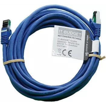 IT-BUDGET Full Copper Premium patch kabel - Flex AWG 26 - Cat.8.1 - 2000 MHz - bez halogena - PoE+ - 40 Gbit - plavi - 5 m