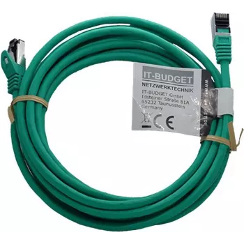 IT-BUDGET Full Copper Premium patch kabel - Flex AWG 26 - Cat.8.1 - 2000 MHz - bez halogena - PoE+ - 40 Gbit - zeleni - 5 m