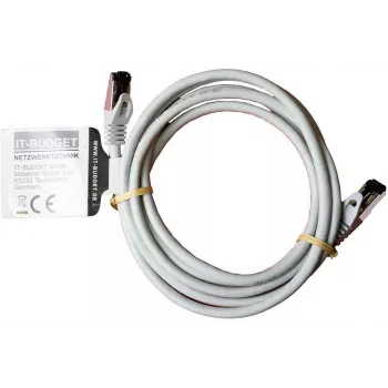 IT-BUDGET Full Copper Premium patch kabel - Flex AWG 26 - Cat.8.1 - 2000 MHz - bez halogena - PoE+ - 40 Gbit - sivi - 2 m