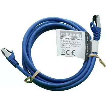 IT-BUDGET Full Copper Premium patch kabel - Flex AWG 26 - Cat.8.1 - 2000 MHz - bez halogena - PoE+ - 40 Gbit - plavi - 2 m
