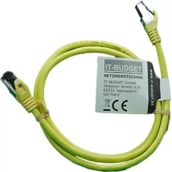 IT-BUDGET Full Copper Premium patch kabel - Flex AWG 26 - Cat.8.1 - 2000 MHz - bez halogena - PoE+ - 40 Gbit - žuti - 1,5 m