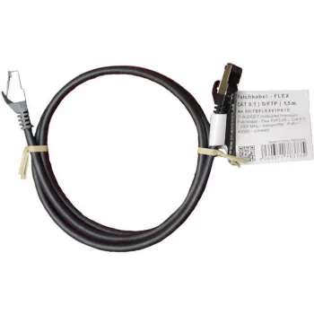 IT-BUDGET Full Copper Premium patch kabel - Flex AWG 26 - Cat.8.1 - 2000 MHz - bez halogena - PoE+ - 40 Gbit - crni - 1,5 m