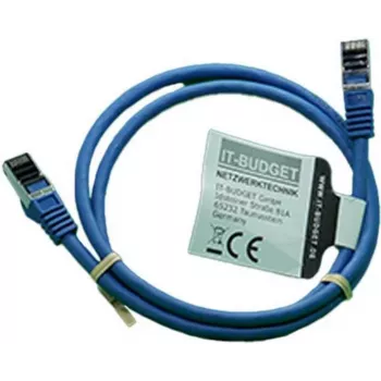 IT-BUDGET Full Copper Premium patch kabel - Flex AWG 26 - Cat.8.1 - 2000 MHz - bez halogena - PoE+ - 40 Gbit - plavi - 1 m