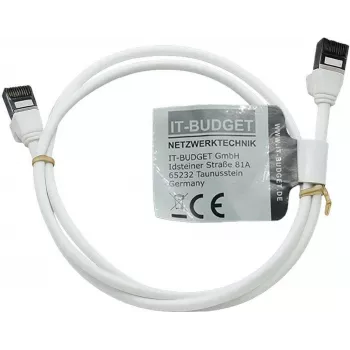 IT-BUDGET Full Copper Premium patch kabel - Slim AWG 28 - Cat.8.1 - 2000 MHz - bez halogena - PoE+ - 40 Gbit - bijeli - 1,5 m (90ITBSLIM81PK15W)
