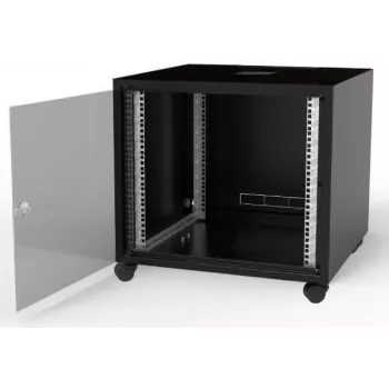IT-BUDGET 19 inch mrežni ormar SJB - 10U - 600x600 mm - staklena vrata - stražnja ploča - crni (W-3987-01-01-161-BBL)