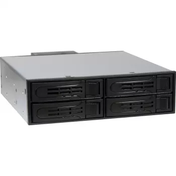 Inter-Tech IPC ST-5244 4 ležišta 2,5 inch SATA/SAS hot-swap mobilni rack za 5,25 inch ležište, crni
