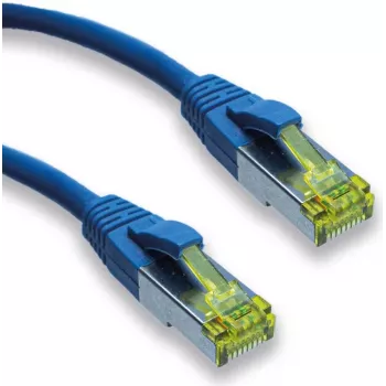 IT-BUDGET Full Copper Premium patch kabel - Super Flex TPE - Cat.6A - s Cat.7 sirovim kabelom - 600 MHz - bez halogena - PoE+ - 10 GBit - plavi - 1,5 m