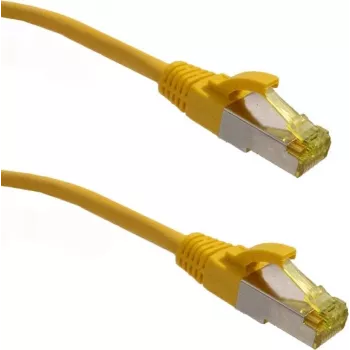 IT-BUDGET Full Copper Premium Patch Cable - Super Flex TPE - Cat.6A - with Cat.7 Raw Cable - 600 MHz - Halogen-Free - PoE+ - 10GBit - Yellow - 0.50 m (90ITBFLEX6A7PK050Y)