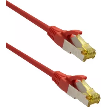 IT-BUDGET Full Copper Premium patch kabel - Super Flex TPE - Cat.6A - s Cat.7 sirovim kabelom - 600 MHz - bez halogena - PoE+ - 10GBit - crveni - 1 m