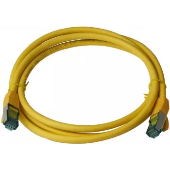 IT-BUDGET Full Copper Premium patch kabel - Cat.6A - 500 MHz - bez halogena - PoE+ - AWG 26/7 - žuti - 0,15 m