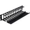 Rockstable 2U 19 inch panel za upravljanje kabelima - crni - SPCC čelik - 483 mm (RS19-002)