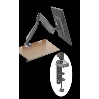 Rockstable RS-MM010B profesionalni nosač za jedan monitor - stezaljka za stol / provlaka - 8 kg - 15-32 inch - VESA 75x75/100x100 mm - crni