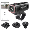 AKEEYO AKY-710S 4K motociklistička dash kamera dvokanalna s GPS-om, Wi-Fi, IP67 vodootporna - crna
