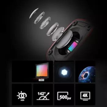 AKEEYO AKY-710S 4K motociklistička dash kamera dvokanalna s GPS-om, Wi-Fi, IP67 vodootporna - crna