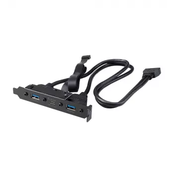 Akasa USB 3.1 Gen 2 interni adapter kabel s dva USB 3.0 Type-A priključka - 50 cm - crni