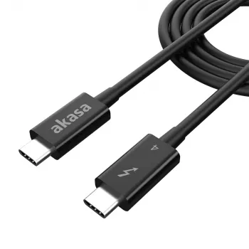 Akasa Thunderbolt 4 USB-C na USB-C kabel 1m 40Gbps 100W PD 8K60Hz crni