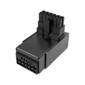 Akasa G-Nexus P16 Plus 90 Degree 12V-2x6 Metal Shell GPU Power Adapter - Black
