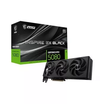MSI GeForce RTX 5080 16G INSPIRE 3X OC grafička kartica, 16GB GDDR7, tri ventilatora, crna
