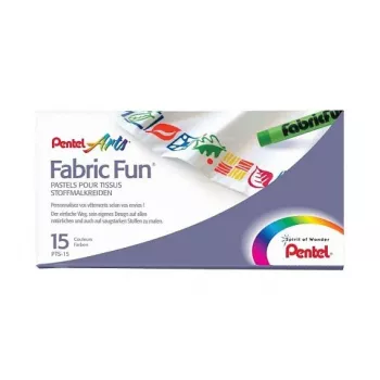 Pentel Fabric Fun Pastel bojice za tkaninu, 15 različitih boja, CF15PASTELLI X TESSUTI CONF.ASS