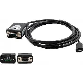 EXSYS USB 2.0 USB-C to Serial 1-Port RS-422/485 FTDI Chipset Cable/Adapter Set