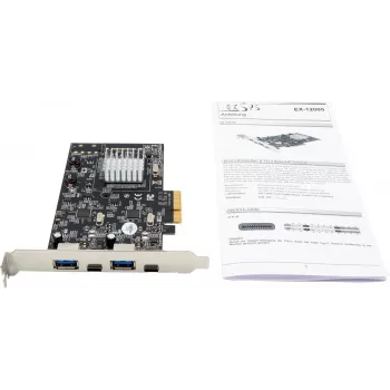EXSYS EX-12005 PCI Express USB 3.2 Gen 2 (10 Gbps) 2-portni USB-A host kontroler kartica s low-profile nosačem