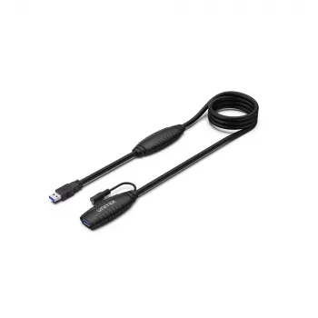 UNITEK USB 3.1 aktivni produžni kabel 15m, pojačalo signala, crni