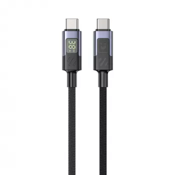 UNITEK USB-C PD 60W 480Mbps kabel s zaslonom 2m pleteni crni