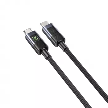UNITEK USB-C na USB-C kabel 60W PD 480Mbps s LED prikazom 3m pleteni crni