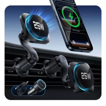 ESR Omnilock CryoBoost Magnetic MagSafe bežični punjač za ventil u automobilu 25W Qi2.2 crni