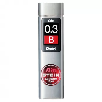 Pentel Ain Stein mehaničke mine B, sive, 0,3 mm, 60 mm, 15 komada