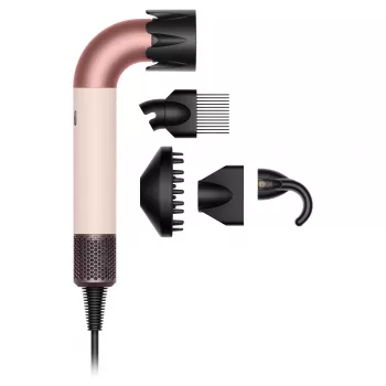 Dyson Supersonic R Curly+Coily sušilo za kosu pastelno ružičasto / ružičasto zlato