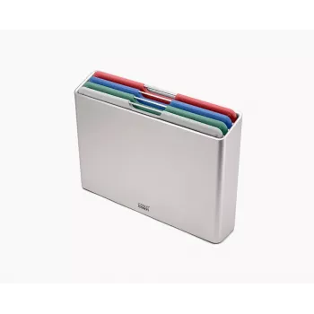 Joseph Joseph Folio Steel L Chopping Board Set, 4 Boards, Silver
